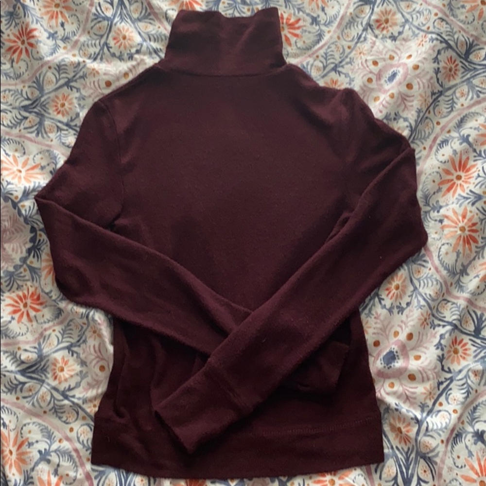 maroon turtleneck sweater